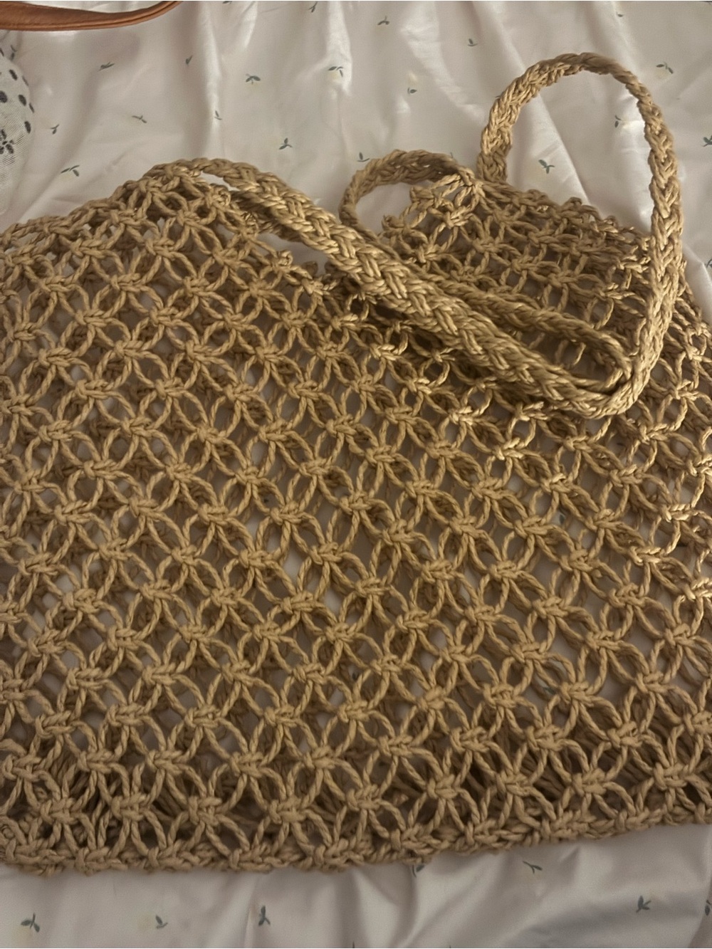 Handmade Woven Tote Bag in Natural Tan